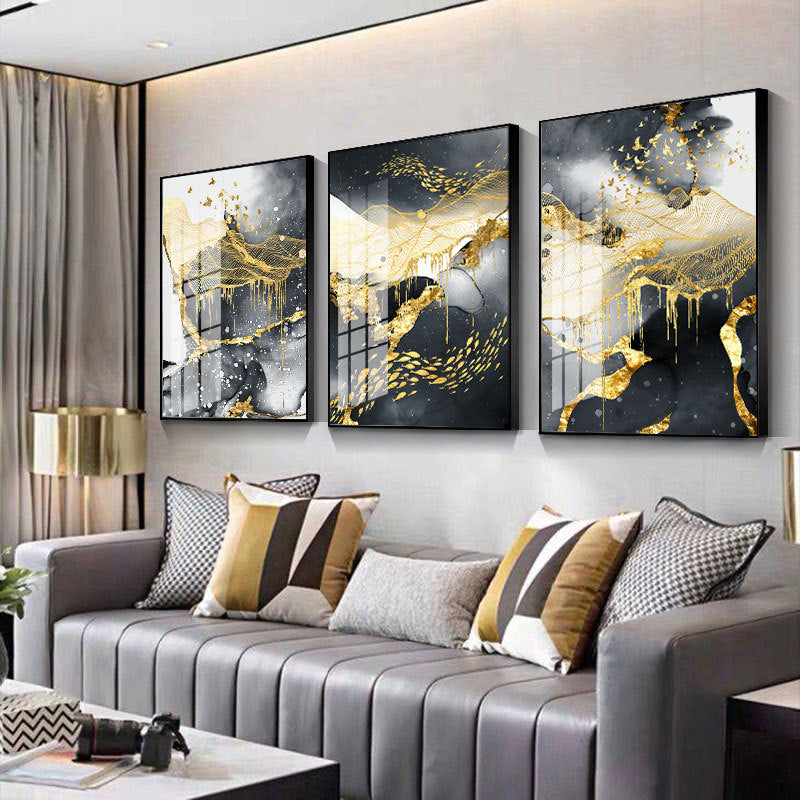3-teiliges Bilderset Gold