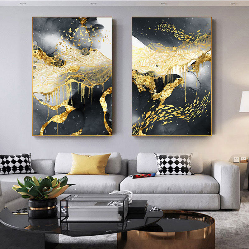 3-teiliges Bilderset Gold